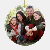 Calligraphy Thankful Grateful Blessed Plaid Photo Keramisch Ornament (Achterkant)