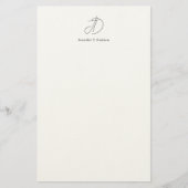 Calligraphy trendy classical monogram  briefpapier (Voorkant)