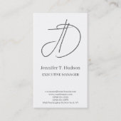 Calligraphy trendy classical monogram profile card visitekaartje (Voorkant)