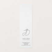 Calligraphy trendy classical script monogram grey visitekaartje (Buitenkant ongevouwen)