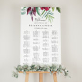 Calligraphy Tropical Alphabetical Seating Chart Poster