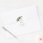 Calligraphy Tropisch Proost Bruiloft Ronde Sticker (Envelop)