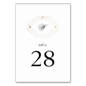 Calligraphy Typography Monogram Gold Deco Wedding Kaart (Voorkant)