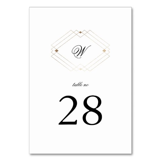 Calligraphy Typography Monogram Gold Deco Wedding Kaart (Voorkant)