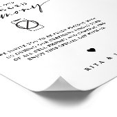 Calligraphy Unplugged Ceramonie Huwelijksbord Poster (Hoek)