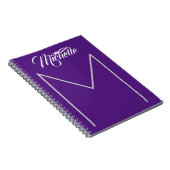 Calligraphy Vet Gedrukt Monogram Naam Modern Minim Notitieboek (Rechterzijde)