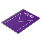 Calligraphy Vet Gedrukt Monogram Naam Modern Minim Notitieboek (Linkerzijde)