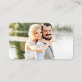 Calligraphy Wedding Registry Foto Dusty Blue Informatiekaartje (Achterkant)