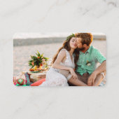 Calligraphy Wedding Registry Foto Mint Green Informatiekaartje (Achterkant)