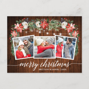 Calligraphy Wood 3 Photo Watercolor Winter Floral Briefkaart