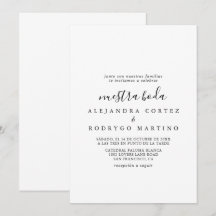 Calligraphy Zwart en Wit Nuestra Boda Bruiloft 