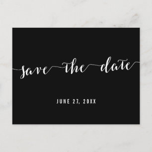 Calligraphy Zwart Save The Dates briefkaart