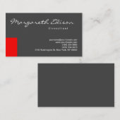Calligrigrafie Rode streep grijs Visitekaartje (Voorkant / Achterkant)