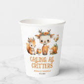 Calling All Critters Woodland Fall Kids' Birthday  Papieren Bekers (Achterkant)