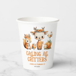 Calling All Critters Woodland Fall Kids' Birthday  Papieren Bekers