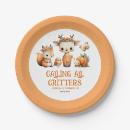 Calling All Critters Woodland Fall Kids' Birthday  Papieren Bordje