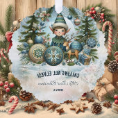 Calling All Elves Snow Christmas Card Ornament