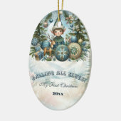 Calling All Elves Snowflake Christmas Party Invite Keramisch Ornament (Links)