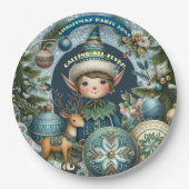 Calling All Elves Snowflakes Hail Christmas Party  Papieren Bordje (Voorkant)