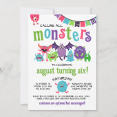 Calling All Monsters Kids Halloween Birthday Party Kaart (Voorkant)
