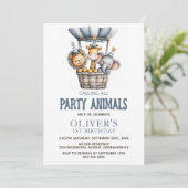'Calling All Party Animals' 1e verjaardagsfeestje Kaart (Staand voorkant)