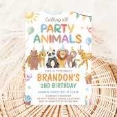 Calling All Party Animals Birthday Invitation Kaart
