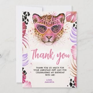 Calling All Party Animals - Leopard Birthday Bedankkaart