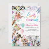 Calling All Party Animals Safari Birthday Kaart (Voorkant)
