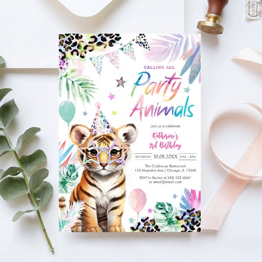 Calling All Party Animals Safari Birthday  Kaart