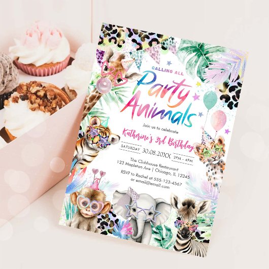 Calling All Party Animals Safari Birthday Kaart