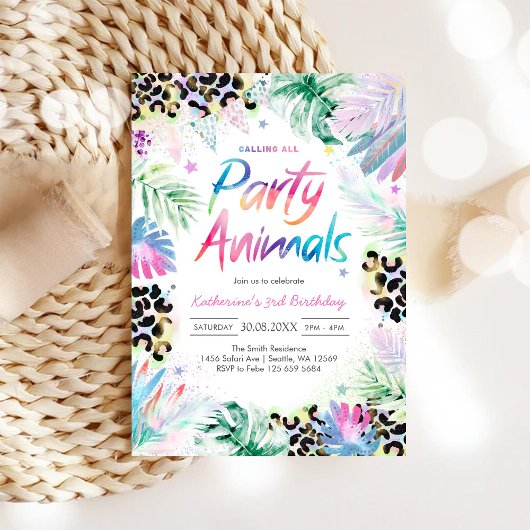 Calling All Party Animals Safari Birthday Kaart