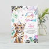 Calling All Party Animals Safari Birthday  Kaart (Staand voorkant)