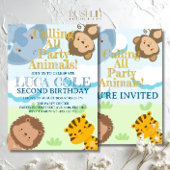 Calling All Party Animals Safari Jungle Birthday Kaart