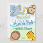 Calling All Party Animals Safari Jungle Birthday Kaart (Voorkant)