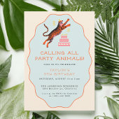 Calling All Party Animals Tiger Kids Birthday Kaart