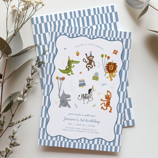 Calling All Party Animals Wild Safari Birthday Kaart