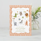 Calling All Party Animals Wild Safari Birthday Kaart (Staand voorkant)