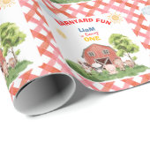 Calling All Party Farm Animals 1st Birthday Cadeaupapier (Rol Hoek)