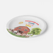 Calling All Party Farm Animals 1st Birthday Papieren Bordje (Gekanteld)