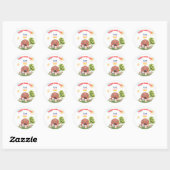 Calling All Party Farm Animals 1st Birthday Ronde Sticker (Vel)