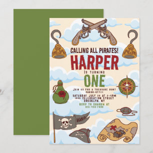 Calling All Pirates praat als een piratenverjaarda Kaart