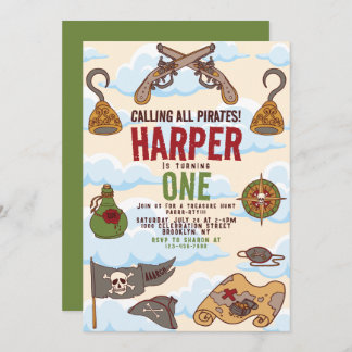 Calling All Pirates praat als een piratenverjaarda Kaart