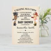 Calling All Units Police Firefighter Baby Shower Kaart (Staand voorkant)