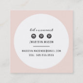 CALLING CARD cirkel rand blush roze rose goud Vierkante Visitekaartje (Achterkant)