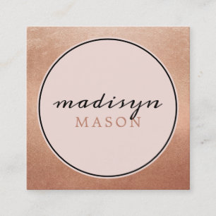 CALLING CARD cirkel rand blush roze rose goud Vierkante Visitekaartje