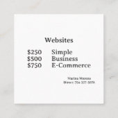 Calling Card Contactkaartje (Achterkant)