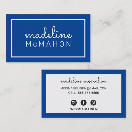 CALLING CARD moderne mama chic bold koninklijk bla Visitekaartje (Voorkant / Achterkant)