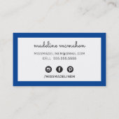 CALLING CARD moderne mama chic bold koninklijk bla Visitekaartje (Achterkant)