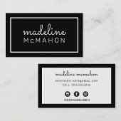CALLING CARD preppy moderne chique eenvoudige zwar Visitekaartje (Voorkant / Achterkant)