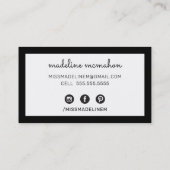 CALLING CARD preppy moderne chique eenvoudige zwar Visitekaartje (Achterkant)